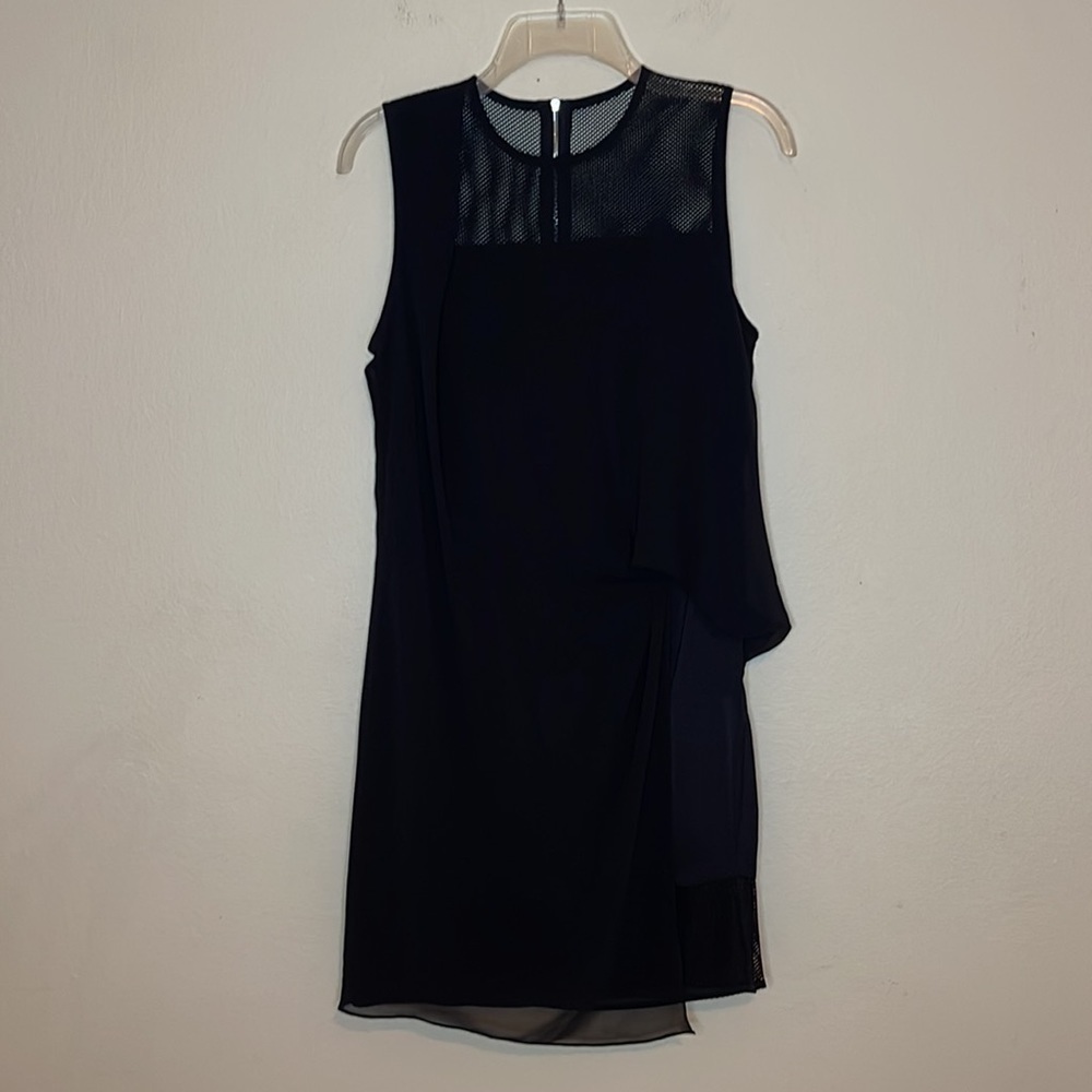 Sandro Roxane Solid Black Mesh Gathered Sleeveles… - image 2